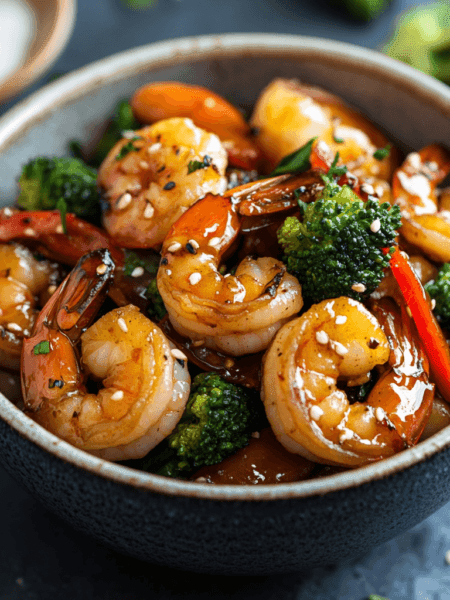 honey garlic shrimp stir-fry