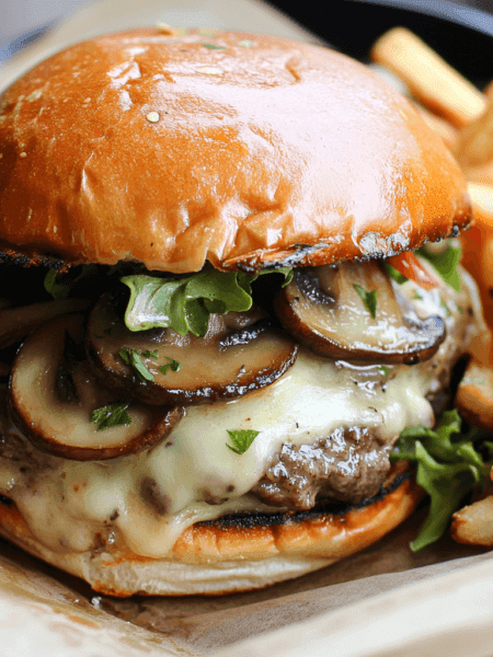 mushroom swiss burger