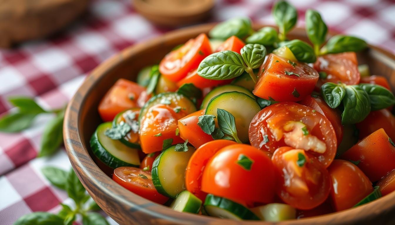 Cucumber Tomato Salad: Enjoy The Classic! 1 cucumber tomato salad